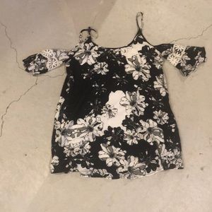 Black and white mini dress